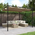 vidaXL, vidaXL Pergola mit Schiebedach Taupe 295x292x230 cm