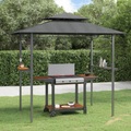 vidaXL, vidaXL Grillpavillon mit Seitenregalen Anthrazit 240x150x243 cm Stahl