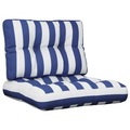 vidaXL Kissen für Palettensofa 2 Stk. Blau & Weiß Gestreift Stoff