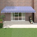 vidaXL, vidaXL Gelenkarmmarkise Blau und Weiß 5x3 m Stoff und Aluminium