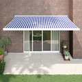 vidaXL Gelenkarmmarkise Blau und Weiß 4x3 m Stoff und Aluminium