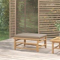 vidaXL Gartenhocker mit Taupe Kissen Bambus