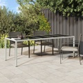 vidaXL Gartentisch Weiß 250x100x75 cm Poly Rattan und Hartglas
