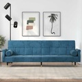 vidaXL, vidaXL Schlafsofa mit Kissen Blau Samt