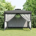 vidaXL, vidaXL Pavillon mit Doppeldach Anthrazit 3x3x2,68 m Stoff