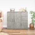 vidaXL Sideboard Betongrau 91x29,5x75cm Holzwerkstoff