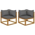 vidaXL Ecksofas 2 Stk. Modular mit Kissen Massivholz Akazie