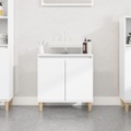 vidaXL Waschbeckenunterschrank Hochglanz-Weiß 58x33x60cm Holzwerkstoff