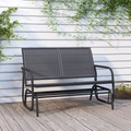vidaXL, vidaXL Garten-Schaukelbank Schwarz 120,5x76x86,5 cm Textilen & Stahl