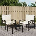 vidaXL Gartenstuhl mit Sandfarbigen Kissen 68x76x79 cm Stahl