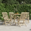 vidaXL Gartenstühle 4 Stk. Klappbar Grau 56x61x89 cm Massivholz Teak