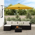 vidaXL, vidaXL Wand-Sonnenschirm mit LEDs Gelb 290 cm