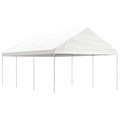 vidaXL Pavillon mit Dach Weiß 6,69 x 4,08 x 3,22 m Polyethylen