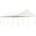 vidaXL Pavillon mit Dach Weiß 8,92x4,08x3,22 m Polyethylen