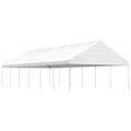 vidaXL Pavillon mit Dach Weiß 13,38x5,88x3,75 m Polyethylen