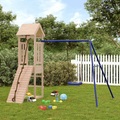 vidaXL Spielturm mit Kletterwand Schaukel Massivholz Kiefer