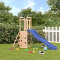 vidaXL Spielturm mit Rutsche Kletterwand Massivholz Kiefer