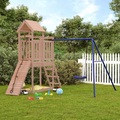 vidaXL Spielturm mit Schaukel Kletterwand Massivholz Douglasie