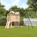 vidaXL Spielturm mit Kletterwand Schaukeln Massivholz Kiefer