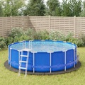 vidaXL, vidaXL Pool-Bodentuch Hellgrau Ø458 cm Polyester Geotextil