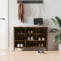 vidaXL Schuhregal Räuchereiche 100x35x70 cm Holzwerkstoff