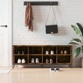vidaXL Schuhregal Räuchereiche 131x35x50 cm Holzwerkstoff