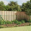 vidaXL Maschendrahtzaun mit Bodenflansch Grün 1,1x25 m