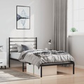vidaXL Bettgestell mit Kopfteil Metall Schwarz 100x190 cm
