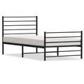 vidaXL Bettgestell mit Kopf- und Fußteil Metall Schwarz 107x203 cm