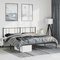 vidaXL Bettgestell mit Kopfteil Metall Schwarz 193x203 cm