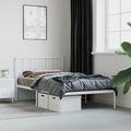 vidaXL Bettgestell mit Kopfteil Metall Weiß 100x190 cm