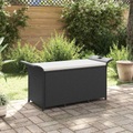 vidaXL, vidaXL Gartenbank mit Kissen Schwarz 116x46x57 cm Poly Rattan