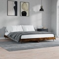 vidaXL Bettgestell Räuchereiche 120x200 cm Holzwerkstoff