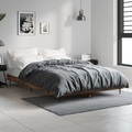 vidaXL Bettgestell Räuchereiche 120x190 cm Holzwerkstoff