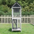 vidaXL, vidaXL Voliere Grau 60x58,5x160 cm Massivholz Kiefer
