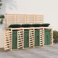 vidaXL Mülltonnenbox für 4 Tonnen Massivholz Kiefer