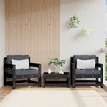 vidaXL, vidaXL Gartenstühle 2 Stk. Schwarz Massivholz Kiefer