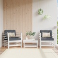 vidaXL, vidaXL Gartenstühle 2 Stk. Weiß Massivholz Kiefer