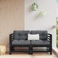vidaXL Garten-Ecksofas 2 Stk. Schwarz Massivholz Kiefer