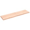 vidaXL Wandregal 200x50x6 cm Massivholz Eiche Unbehandelt