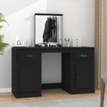 vidaXL Schminktisch mit Spiegel Schwarz 130x50x132,5 cm