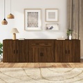 vidaXL Sideboards 3 Stk. Braun Eichen-Optik Holzwerkstoff