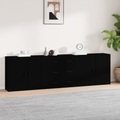 vidaXL Sideboards 3 Stk. Schwarz Holzwerkstoff