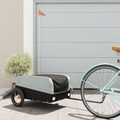 vidaXL Lastenanhänger für Fahrrad Schwarz und Grau 30 kg Eisen