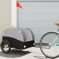 vidaXL Lastenanhänger für Fahrrad Schwarz und Grau 45 kg Eisen