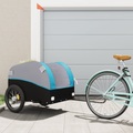 vidaXL Lastenanhänger für Fahrrad Schwarz und Blau 45 kg Eisen