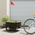 vidaXL Lastenanhänger für Fahrrad Schwarz und Grün 30 kg Eisen