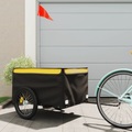 vidaXL Lastenanhänger für Fahrrad Schwarz und Gelb 45 kg Eisen