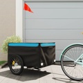 vidaXL Lastenanhänger für Fahrrad Schwarz und Blau 45 kg Eisen