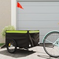 vidaXL Lastenanhänger für Fahrrad Schwarz und Grün 45 kg Eisen